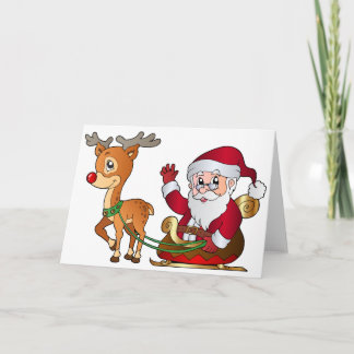 Tarjeta Festiva Santa_and_Rudolph_PNG_Clipart_Image