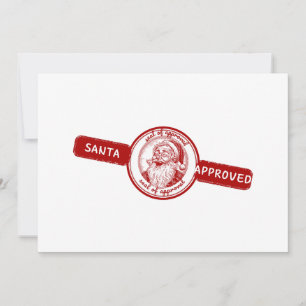 Tarjeta Festiva Santa Aprobada, sello de Navidades, alegría de los