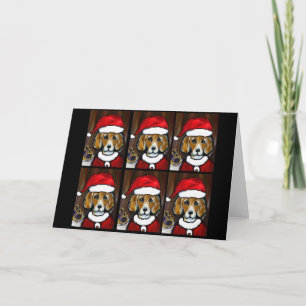 TARJETA FESTIVA SANTA BEAGLE