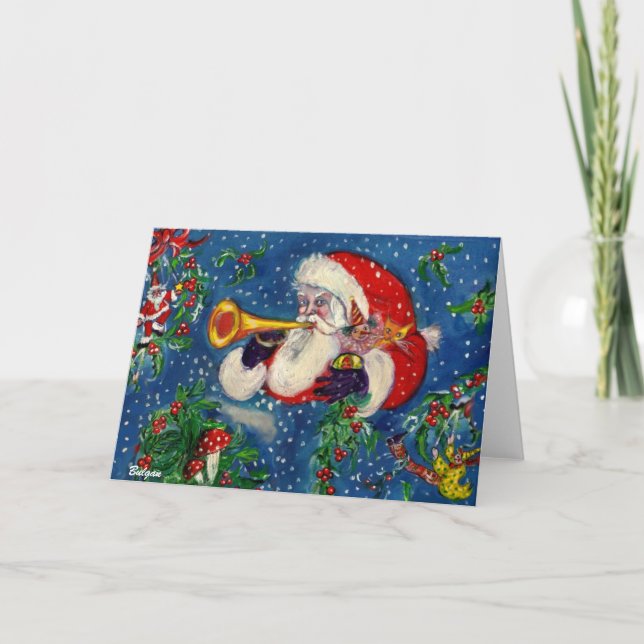 TARJETA FESTIVA SANTA BUGLER / NOCHE DE NAVIDADES MUSICALES (Anverso)