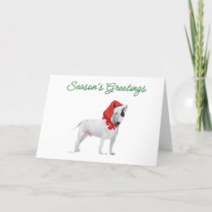 Tarjeta Festiva Santa Bull Terrier