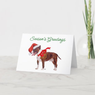 Tarjeta Festiva Santa Bull Terrier