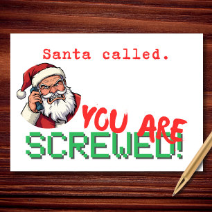 Tarjeta Festiva Santa Called Eres Navidades graciosos