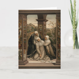 Tarjeta Festiva Santa Catalina de Siena, estigmatista religioso