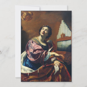 Tarjeta Festiva Santa Cecilia por Simon Vouet