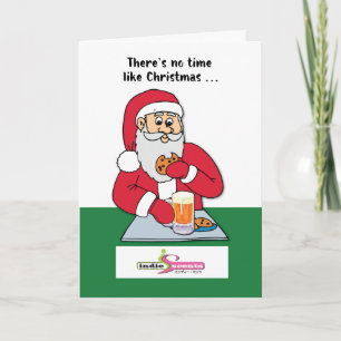 Tarjeta Festiva Santa / Cerveza y Galletas/Logotipo personalizable
