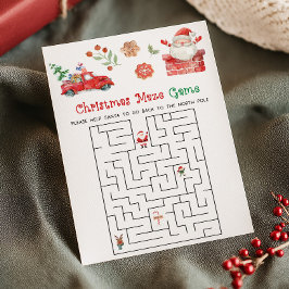 Tarjeta Festiva Santa Christmas Maze Game 