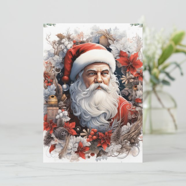 Tarjeta Festiva Santa Claus (Anverso de pie)