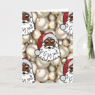 Tarjeta Festiva santa claus africano
