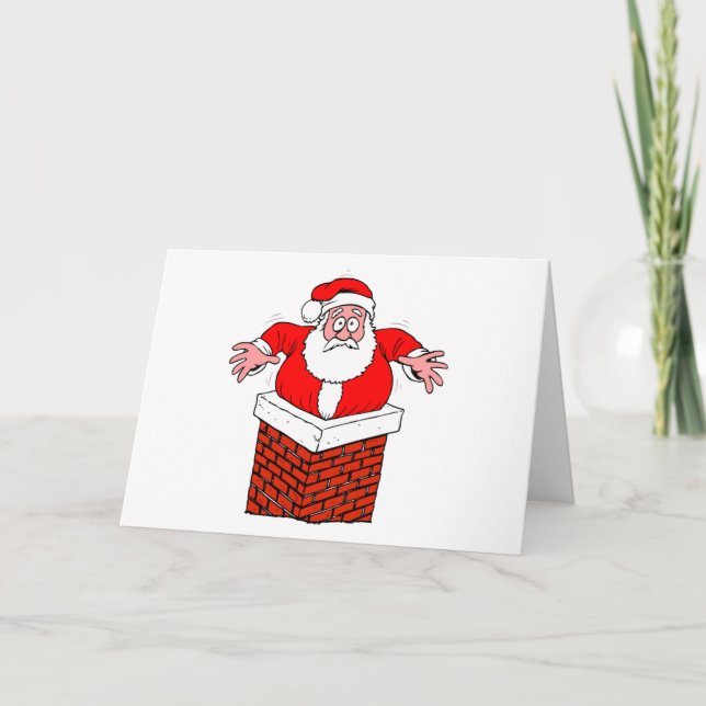 Tarjeta Festiva Santa Claus agarró a divertidos Navidades de navid (Anverso)
