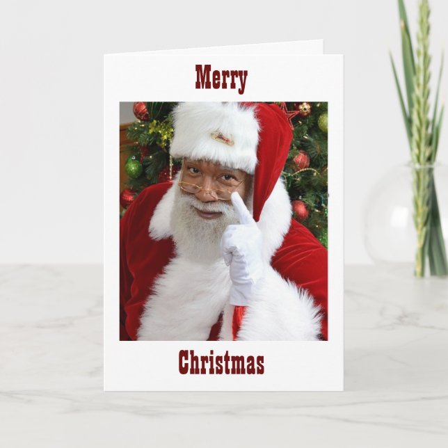 TARJETA FESTIVA SANTA CLAUS AMERICANO AFRICANO DESEA (Anverso)