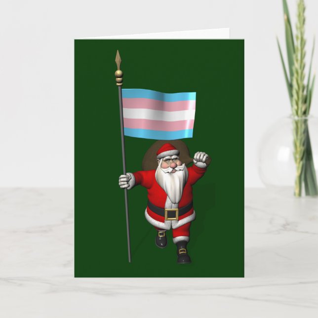 Tarjeta Festiva Santa Claus apoya a la comunidad transgénero (Anverso)