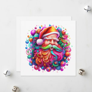 Tarjeta Festiva Santa Claus Arcoíris