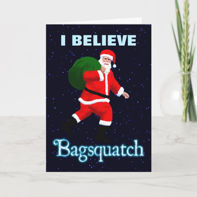Tarjeta Festiva Santa Claus - Bagsquatch (Anverso)