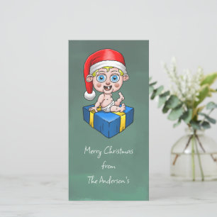 Tarjeta Festiva Santa Claus bebé