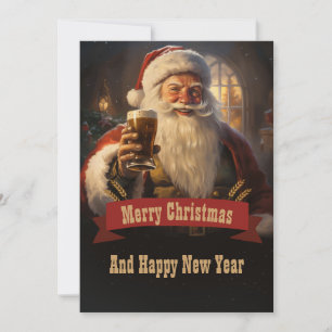 Tarjeta Festiva Santa Claus Beer