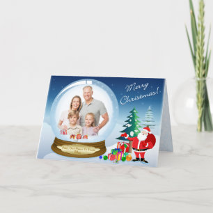 Tarjeta Festiva Santa Claus Christmas PHOTO Snow Globe Card