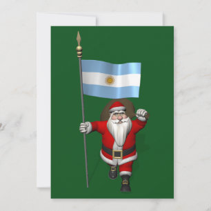 Tarjeta Festiva Santa Claus Con El Fin De Argentina