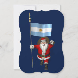 Tarjeta Festiva Santa Claus Con El Fin De Argentina