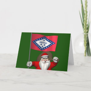 Tarjeta Festiva Santa Claus Con El Fin De Arkansas