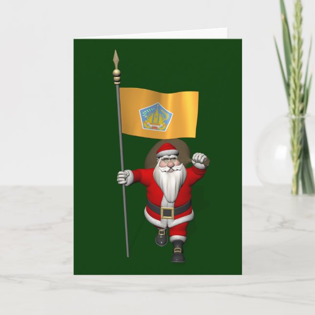 Tarjeta Festiva Santa Claus Con El Fin De Bali (Anverso)