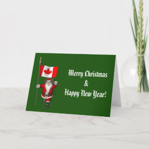 Tarjeta Festiva Santa Claus Con El Fin De Canadá