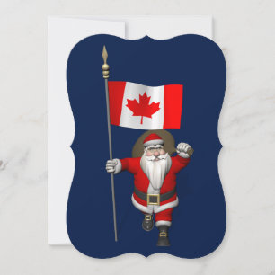 Tarjeta Festiva Santa Claus Con El Fin De Canadá