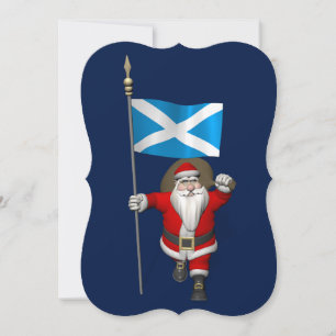 Tarjeta Festiva Santa Claus Con El Fin De Escocia