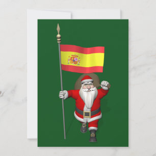 Tarjeta Festiva Santa Claus Con El Fin De España