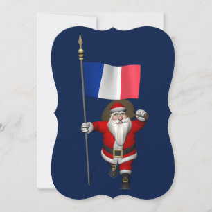 Tarjeta Festiva Santa Claus Con El Fin De Francia