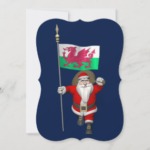 Tarjeta Festiva Santa Claus Con El Fin De Gales