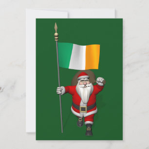 Tarjeta Festiva Santa Claus Con El Fin De Irlanda