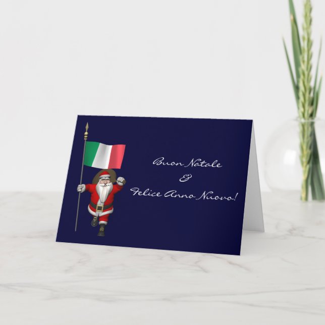 Tarjeta Festiva Santa Claus Con El Fin De Italia (Anverso)