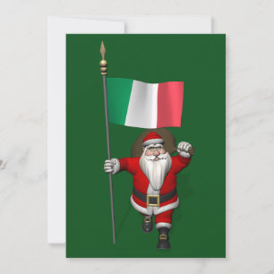 Tarjeta Festiva Santa Claus Con El Fin De Italia