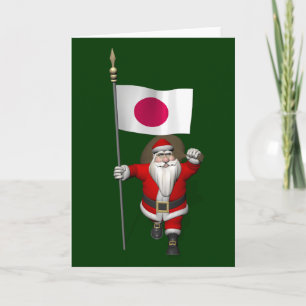 Tarjeta Festiva Santa Claus Con El Fin De Japón