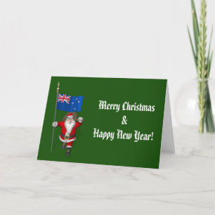 Tarjeta Festiva Santa Claus con el fin de Nueva Zelanda