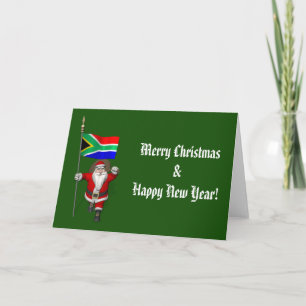 Tarjeta Festiva Santa Claus Con El Fin De Sudáfrica