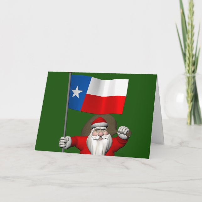 Tarjeta Festiva Santa Claus con el fin de Texas (Anverso)