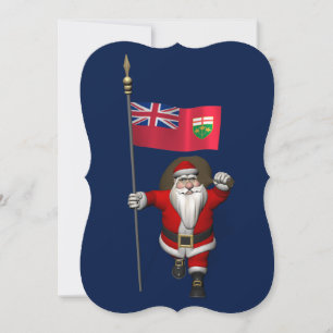 Tarjeta Festiva Santa Claus Con El Firma De Ontario