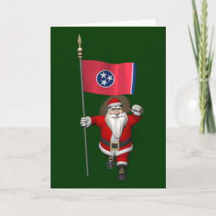 Tarjeta Festiva Santa Claus Con El Firma De Tennessee