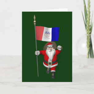 Tarjeta Festiva Santa Claus Con El Firme De Cleveland