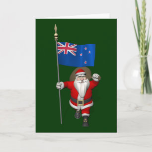 Tarjeta Festiva Santa Claus con el haki o Aotearoa