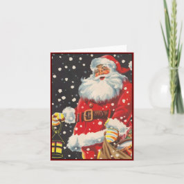 Tarjeta Festiva Santa Claus con el linterna de los Navidades - ima