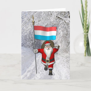 Tarjeta Festiva Santa Claus Con Fines De Luxemburgo