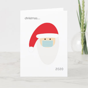 Tarjeta Festiva Santa Claus con máscara facial 2020