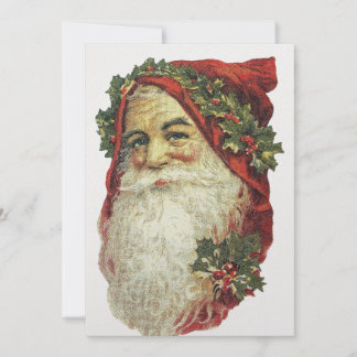 Tarjeta Festiva Santa Claus de estilo antiguo