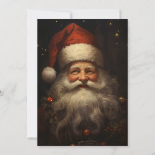Tarjeta Festiva Santa Claus de estilo vintage