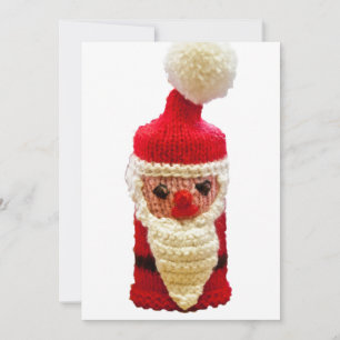 Tarjeta Festiva Santa claus de punto