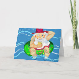 Tarjeta Festiva Santa Claus de vacaciones