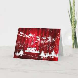 Tarjeta Festiva Santa Claus en el trabajo